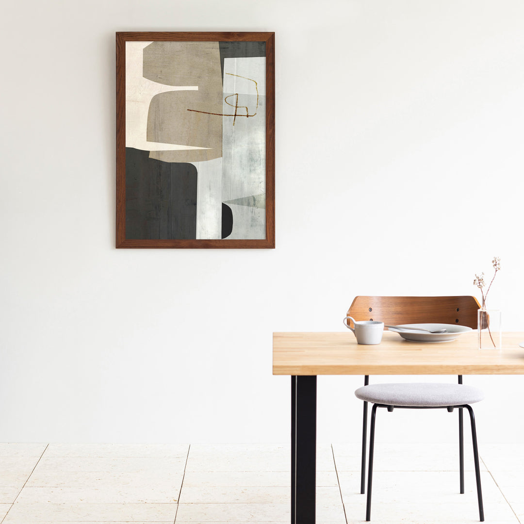 KANADEMONO A1アートポスター　ブラウン　茶色 Abstract #4 アートポスター・ウッドフレーム セット – KANADEMONO