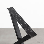 かなでもののマットブラックのXラインテーブル脚2脚セット（穴位置寸法）