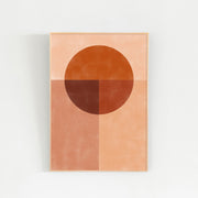 Kanademonoの赤×オレンジの暖色でまとめたモダン抽象画アートA1＋ゴールドフレーム