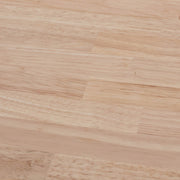 かなでもののラバーウッドアッシュの天板とマットブラックの4pinアイアン脚を組み合わせたすっきりとしたデザインの直径100cmのカフェテーブル（木目）