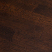 かなでもののブラックブラウンの天板とマットブラックの4pinアイアン脚を組み合わせたすっきりとしたデザインの直径65cmのカフェテーブル（木目）