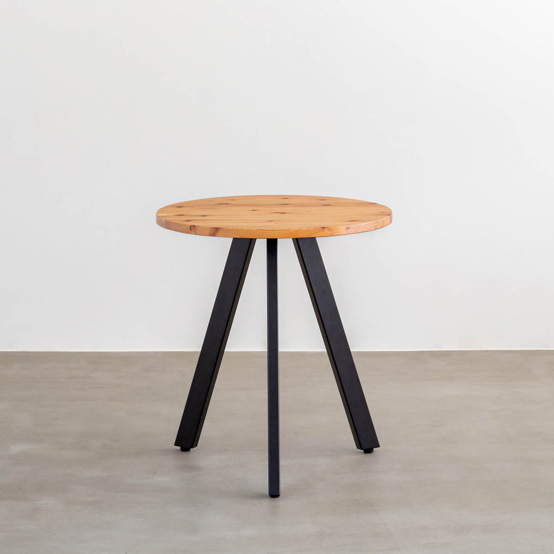 THE CAFE TABLE / 天然木シリーズ Black Steel 3pin × ラウンド φ60 THE CAFE TABLE / 天然木シリーズ Black Steel 3pin × ラウンド φ60