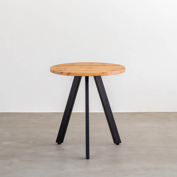 THE CAFE TABLE / 天然木シリーズ Black Steel 3pin × ラウンド φ60 - 65 THE CAFE TABLE / 天然木シリーズ Black Steel 3pin × ラウンド φ60 - 65