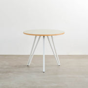 THE CAFE TABLE / リノリウム　White Steel トライアングル 3pin × ラウンド φ70 - 80