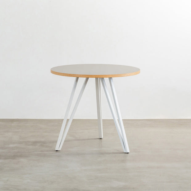 THE CAFE TABLE / リノリウム　White Steel トライアングル 3pin × ラウンド  φ70 - 80