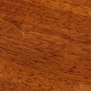 kanademonoのラバーウッドチークブラウン天板とマットブラックのフラットプレート鉄脚を使用したすっきりとしたデザインの直径65cmカフェテーブル（木目）2