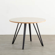 THE CAFE TABLE / リノリウム　Black Steel トライアングル 4pin × ラウンド  φ81 - 100