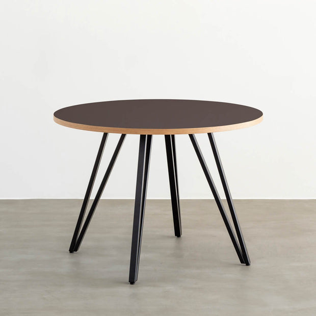 THE CAFE TABLE / リノリウム　Black Steel トライアングル 4pin × ラウンド φ81 - 100