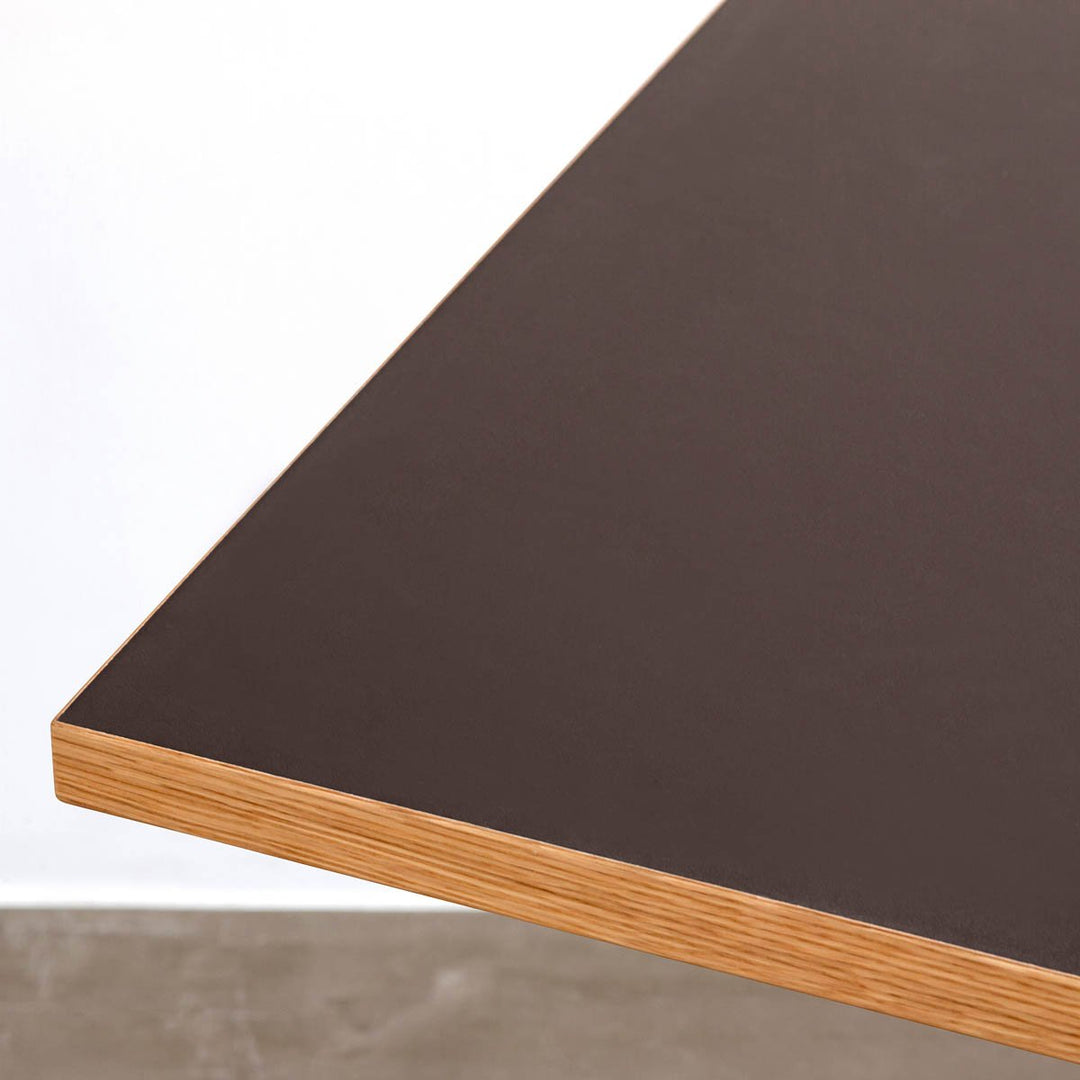 【4/13まで】かなでもの ラウンドテーブル リノリウム 100cm THE CAFE TABLE / ラバーウッド Black Steel 4本脚 × ラウンド φ81