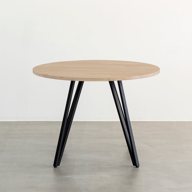 THE CAFE TABLE / 天然木シリーズ　Black Steel トライアングル 4pin × ラウンド φ81 - 100