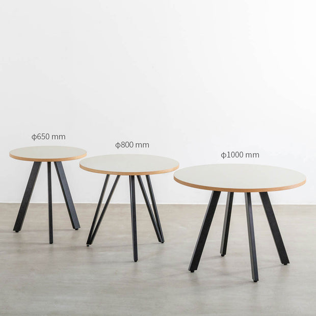 THE CAFE TABLE / リノリウム Black Steel 4pin × ラウンド φ60 - 100 