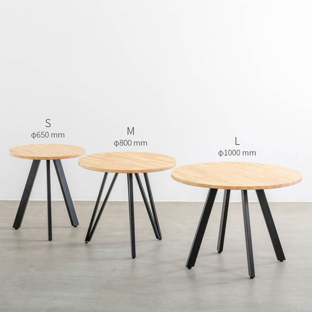 THE CAFE TABLE / 天然木シリーズ Black Steel 4pin × ラウンド φ60 - 100 THE CAFE TABLE / 天然木シリーズ Black Steel 4pin × ラウンド φ60 - 100