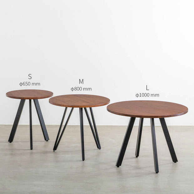 THE CAFE TABLE / 天然木シリーズ Black Steel 4pin × ラウンド φ60 