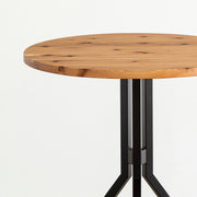 THE CAFE TABLE / 天然木シリーズ　Black Steel Tripod - 3 × ラウンド φ60 - 65