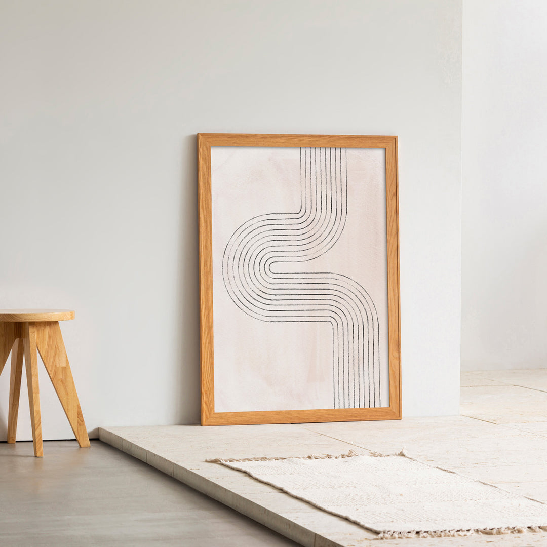 KANADEMONO アート 北欧 OAK Art Frame 暮らしにアートを Pink × Overlap Abstract #3