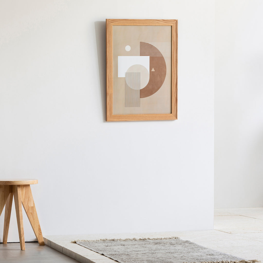 OAK Art Frame 暮らしにアートを Beige + Line Geometric #6 OAK Art Frame 暮らしにアートを Beige + Line Geometric #6