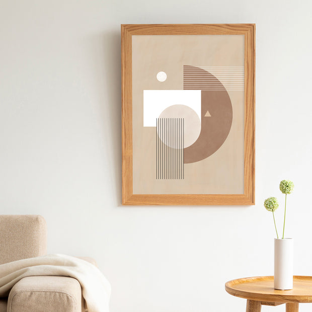 OAK Art Frame 暮らしにアートを Beige ＋ Line Geometric #6 – KANADEMONO