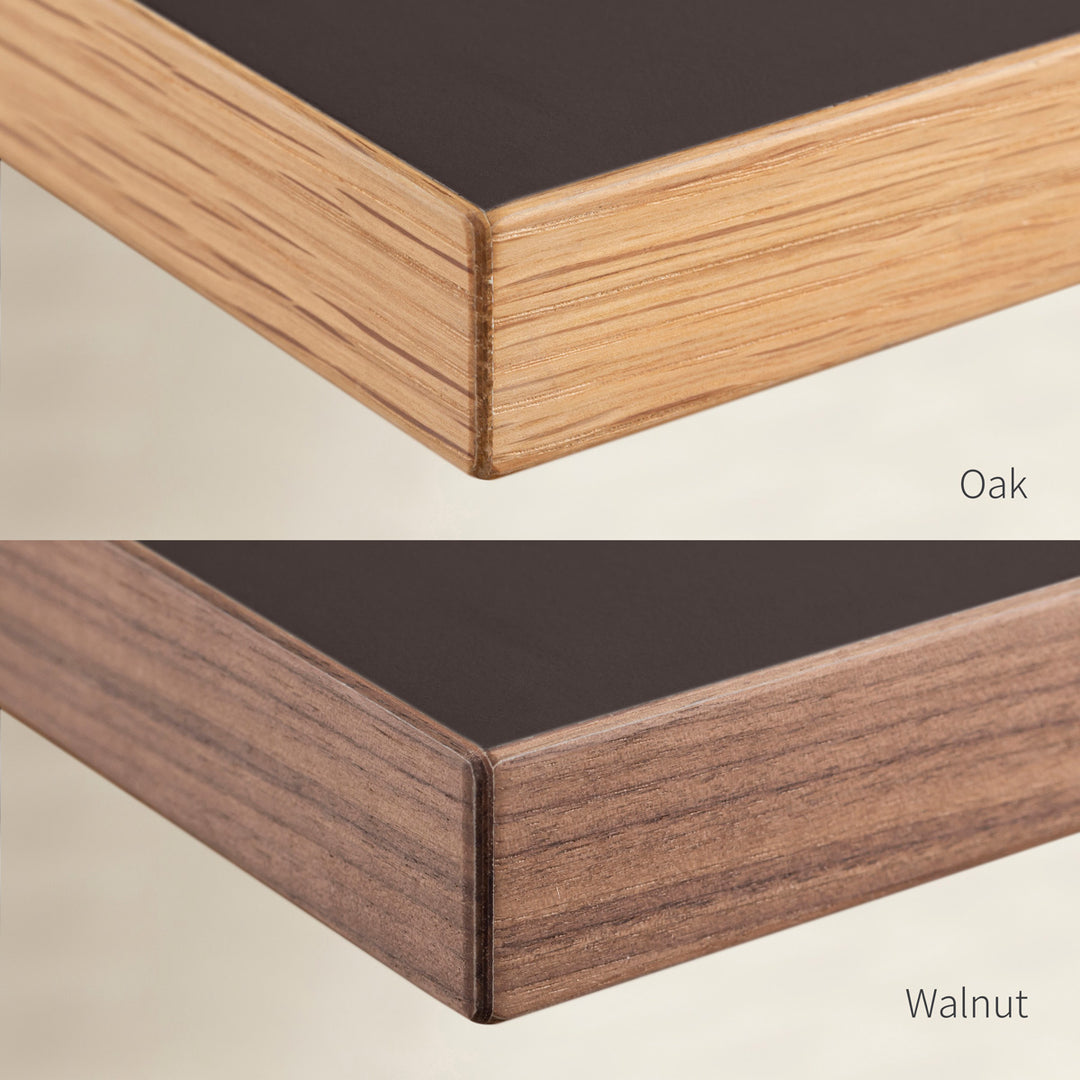 THE TABLE / リノリウム ブラック・ブラウン系 × Black Steel（クリア