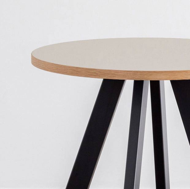 THE CAFE TABLE / リノリウム　Black Steel 4pin × ラウンド　φ60 - 100
