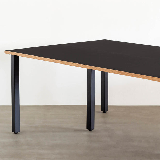 THE TABLE / リノリウム Nero × Black Steel × W100 - 180cm D80 