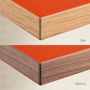 Orangeblast天板エッジ木口（オーク・ウォルナット）比較
