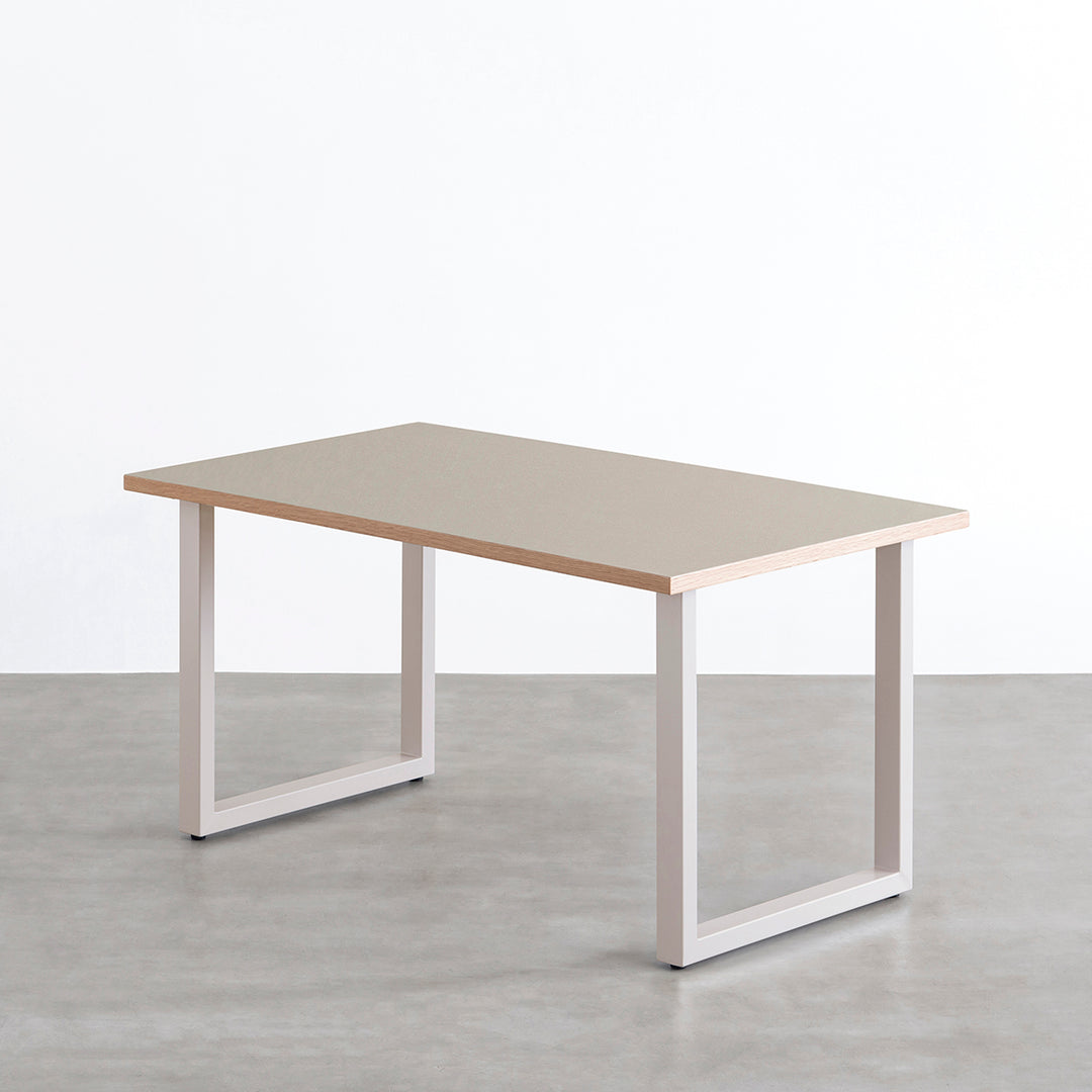 THE TABLE / リノリウム ベージュ・グレー系 × Colored Steel 全8色