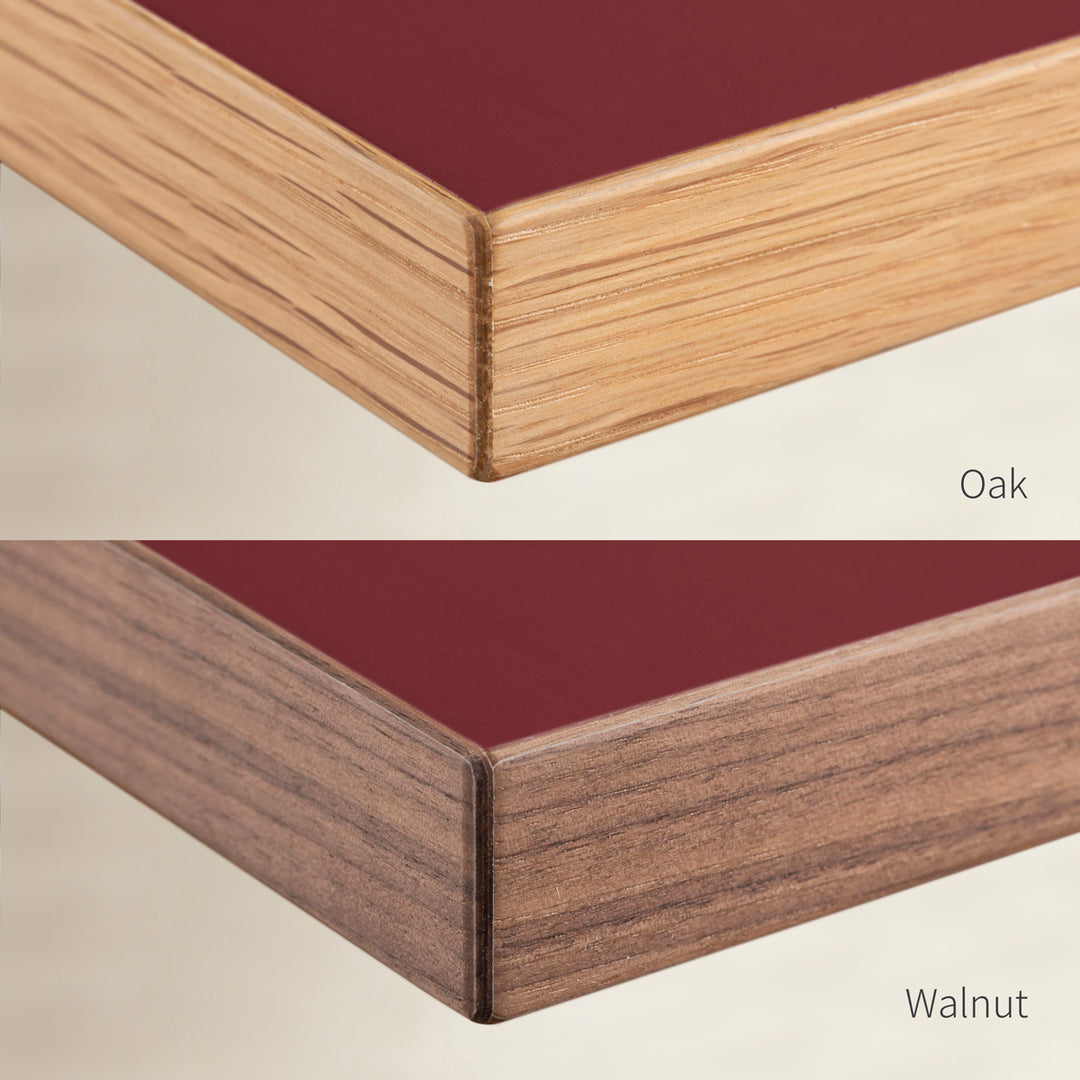 THE TABLE / リノリウム レッド・オレンジ系 × Black Steel（クリア