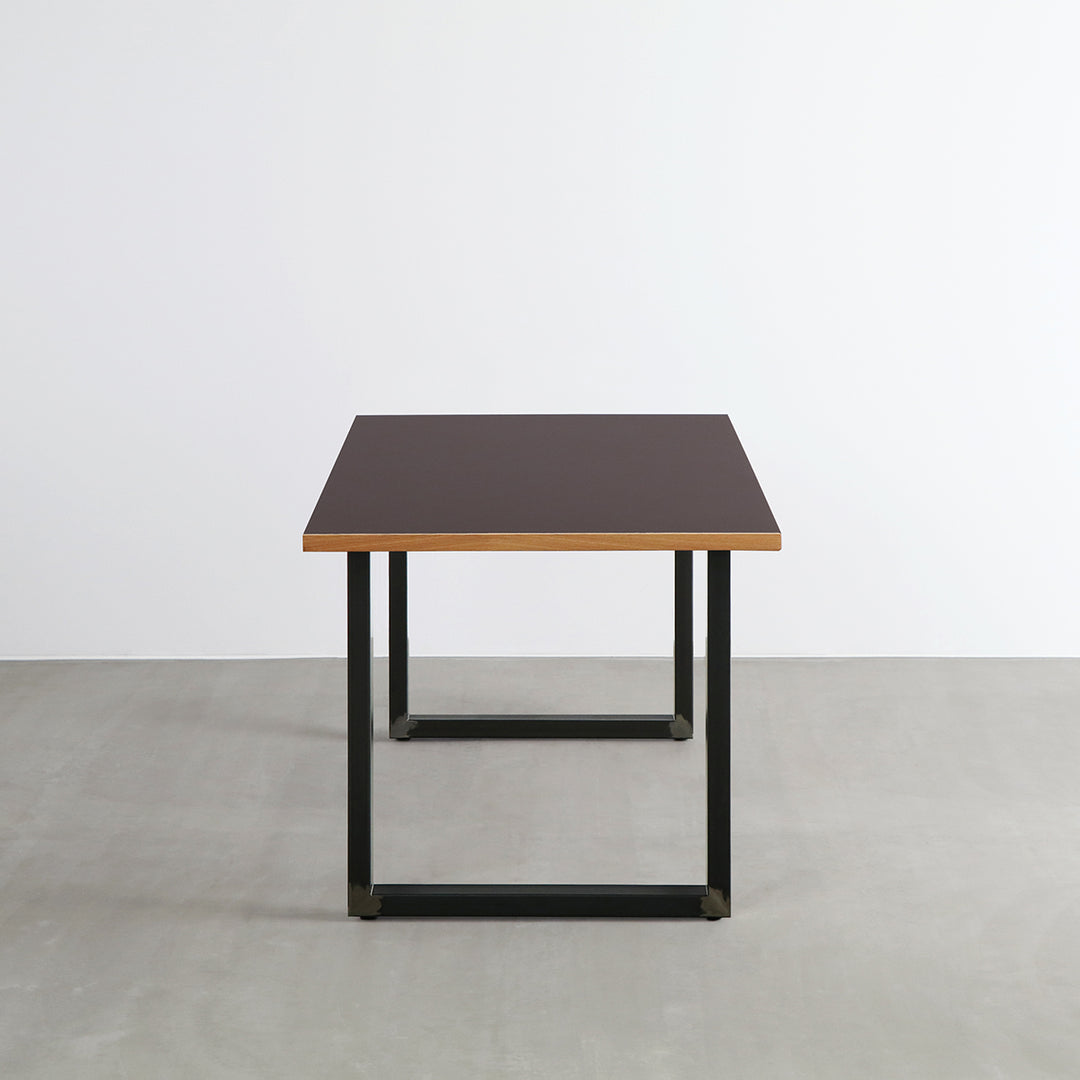 THE TABLE / リノリウム ブラック・ブラウン系 × Black Steel（クリア