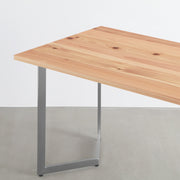 KANADEMONOの長良杉天板にWラインのステンレス脚を合わせたシンプルで気品あるテーブル（天板と脚）