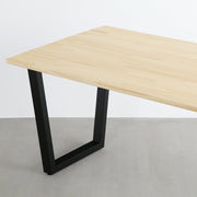 KANADEMONOのパイン材とマットブラックのトラぺゾイド型の鉄脚を組み合わせたシンプルモダンなテーブル（天板と脚）