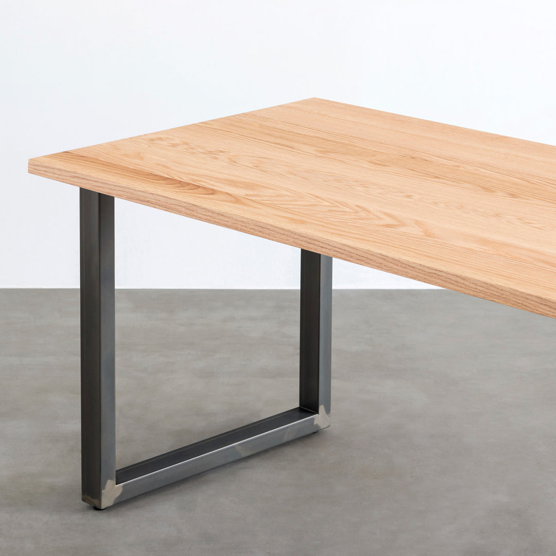 THE TABLE / 無垢 レッドオーク × Black Steel（クリア塗装