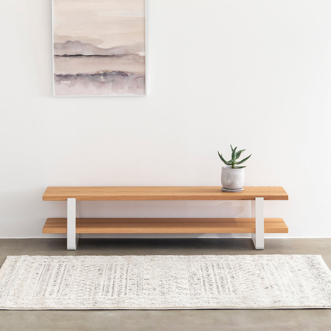 THE TV BOARD / LOW TABLE 無垢 レッドオーク × White Steel – KANADEMONO