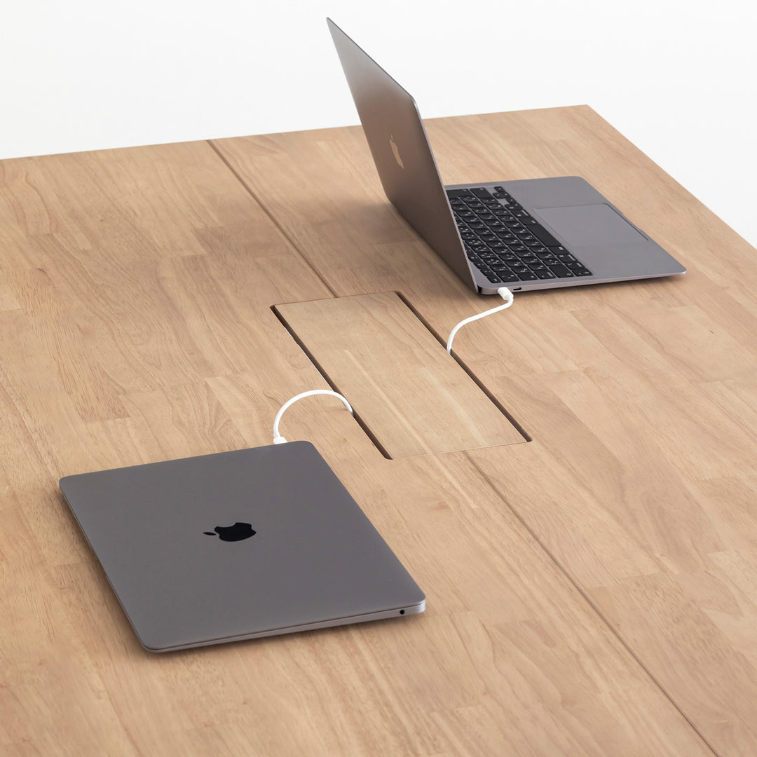 THE TABLE / ラバーウッド アッシュグレー × Black Steel × W150