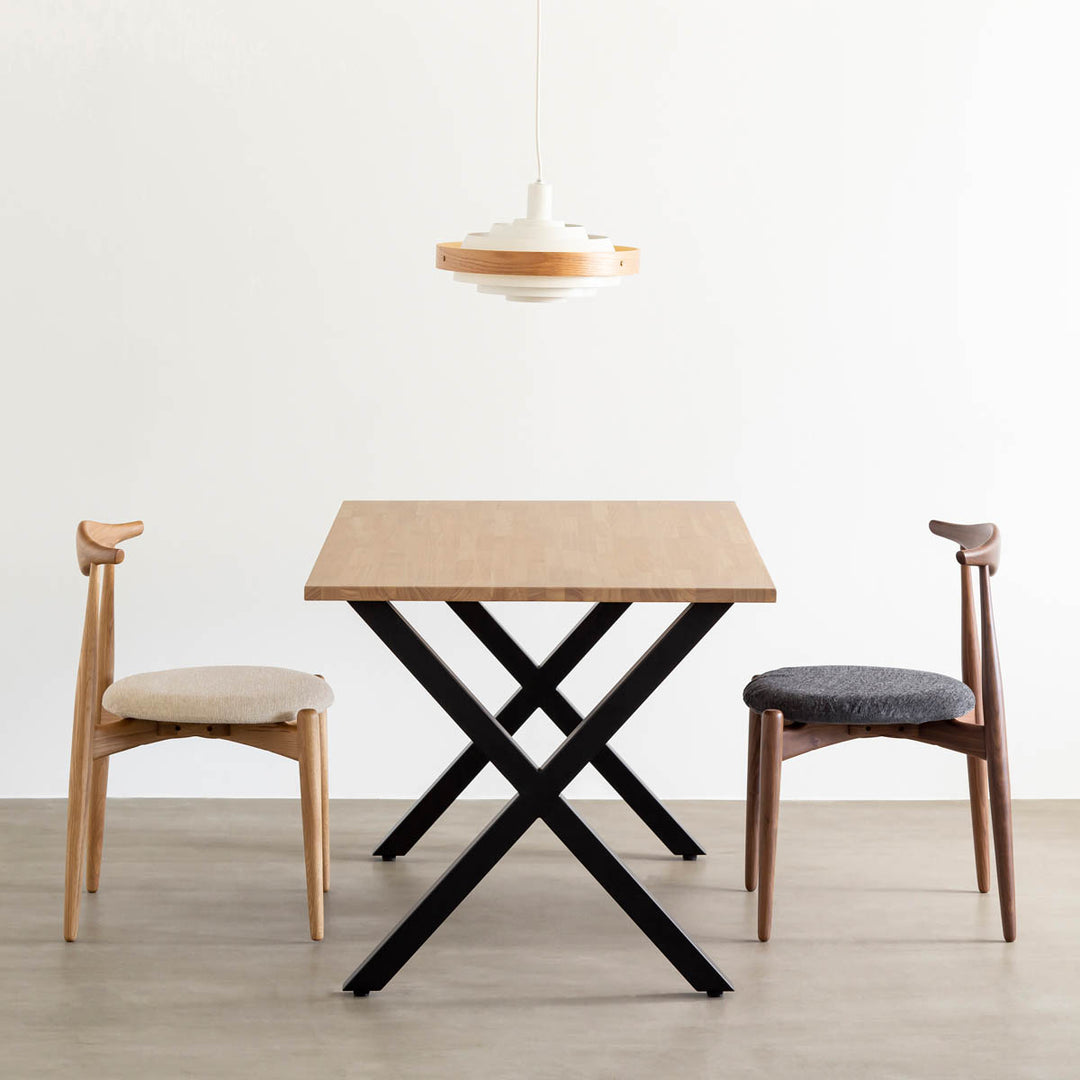 THE TABLE / ラバーウッド アッシュグレー × Black Steel