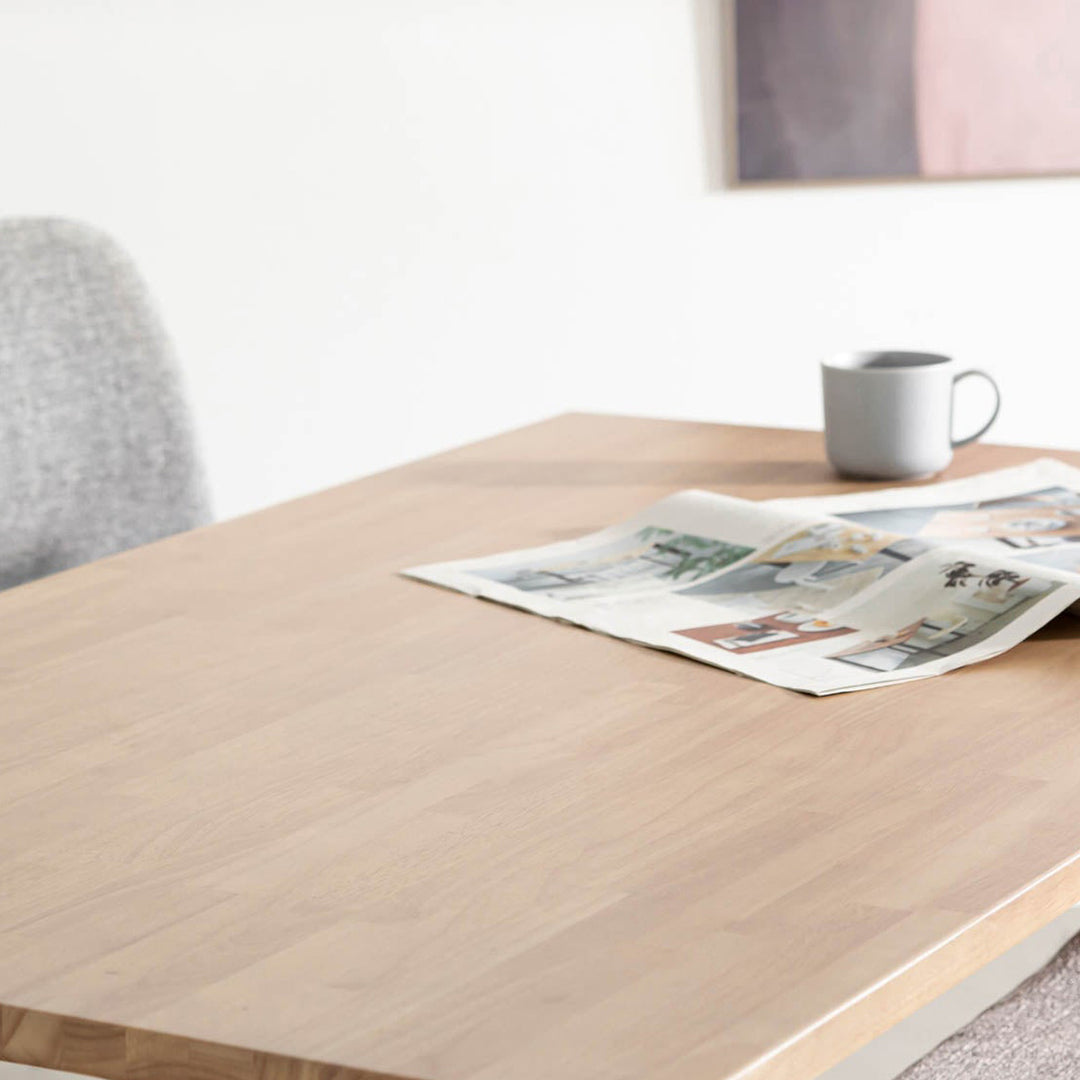 大人気定番商品 / TABLE THE ラバーウッド Steel White × アッシュグレー パソコンデスク