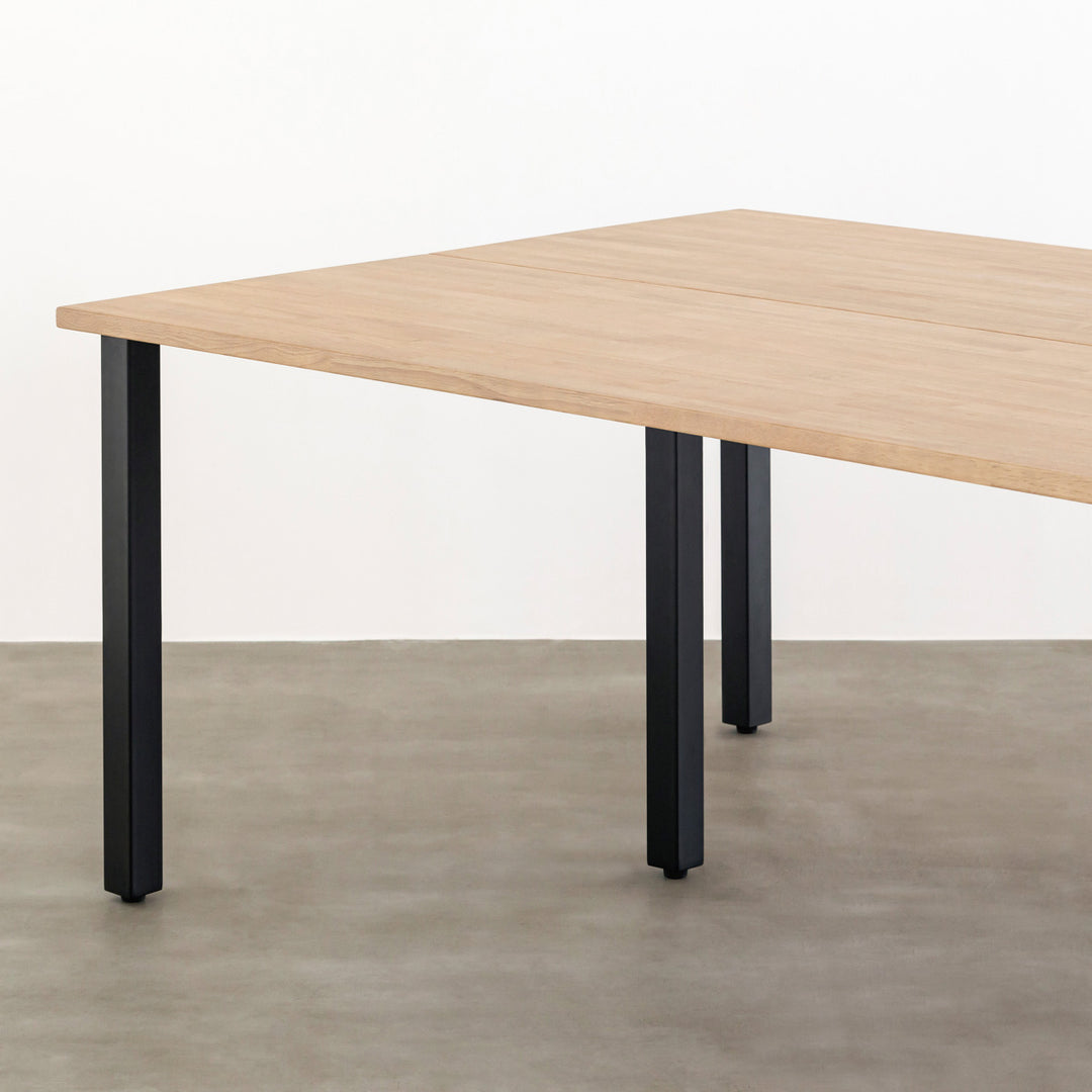 THE TABLE / ラバーウッド アッシュグレー × Black Steel × W150