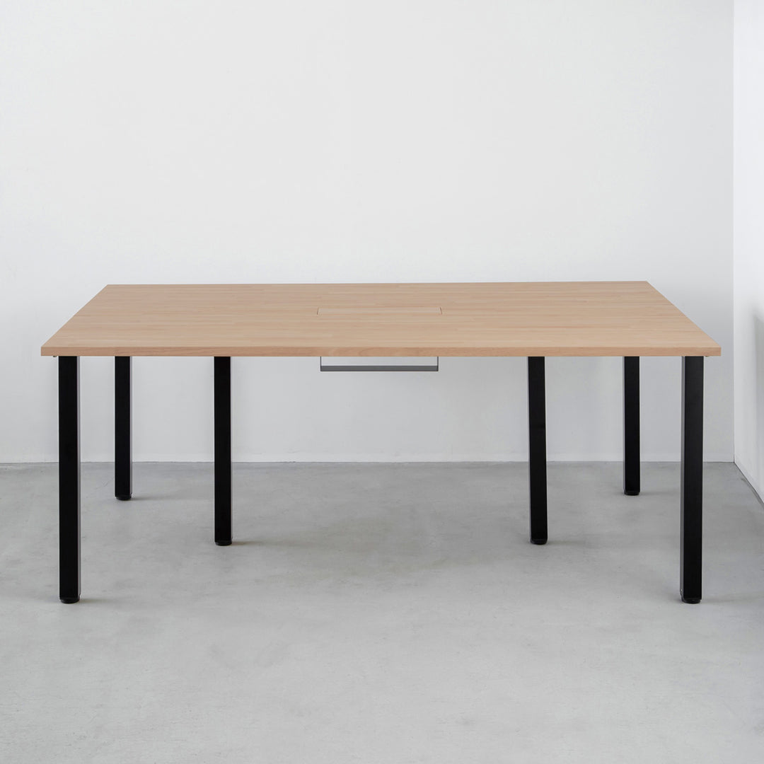 THE TABLE / ラバーウッド アッシュグレー × Black Steel × W150
