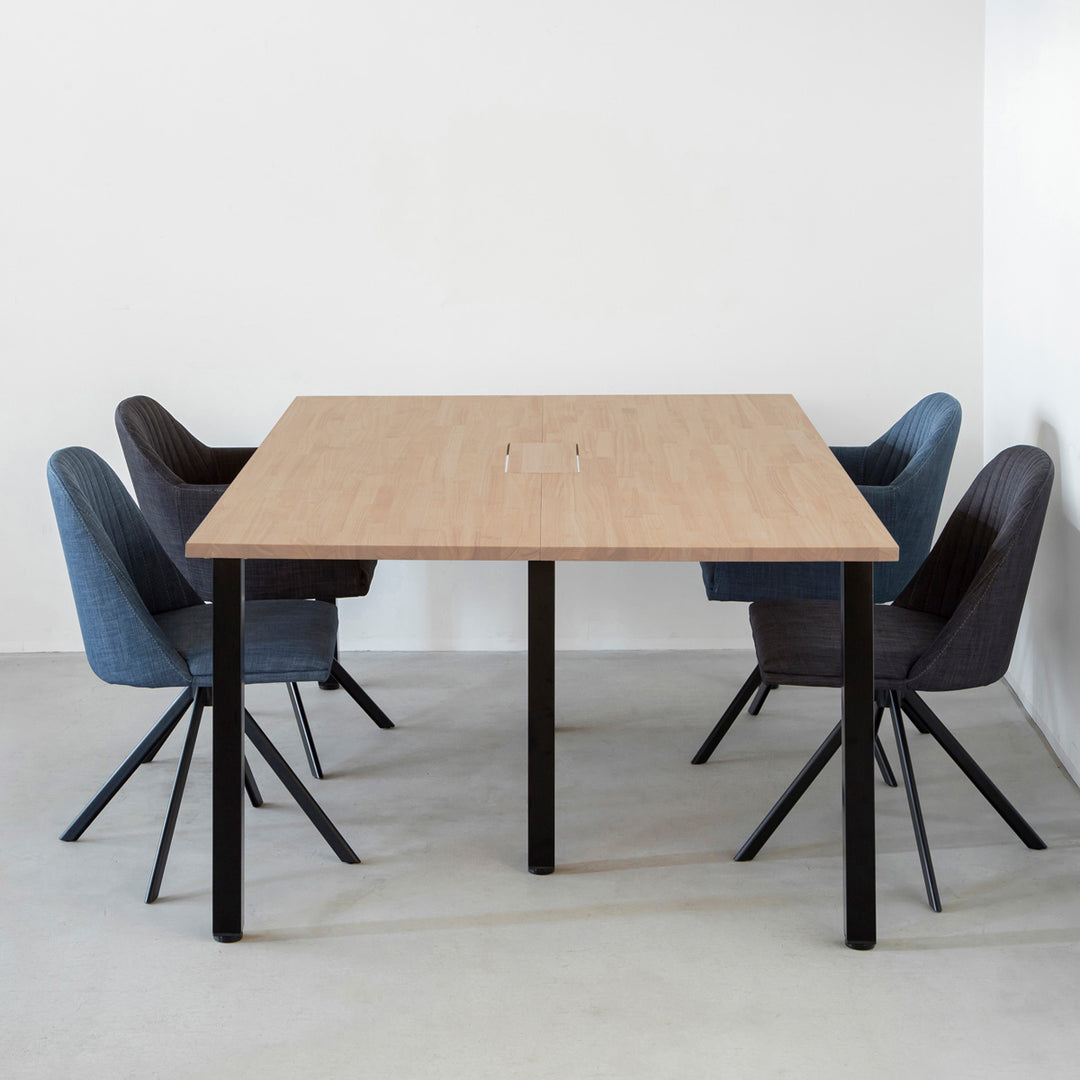 THE TABLE / ラバーウッド アッシュグレー × Black Steel × W150