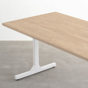 かなでもののアッシュのラバーウッドとホワイトのI型鉄脚を組み合わせたシンプルモダンなテーブル（天板と脚）