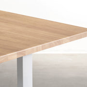 かなでもののアッシュのラバーウッドとホワイトのI型鉄脚を組み合わせたシンプルモダンなテーブル（天板）