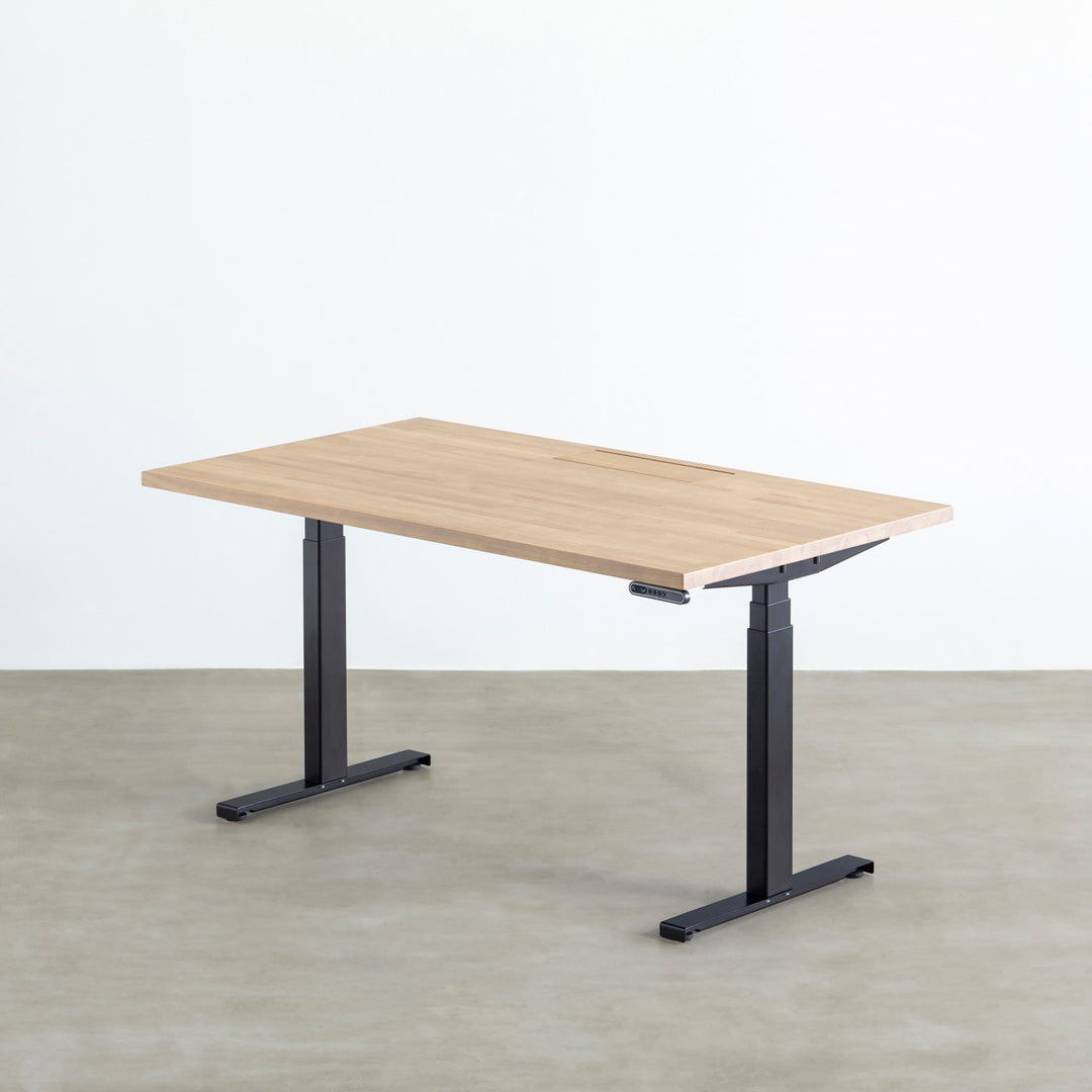 THE TABLE / ラバーウッド アッシュグレー × スマート電動昇降脚 配線