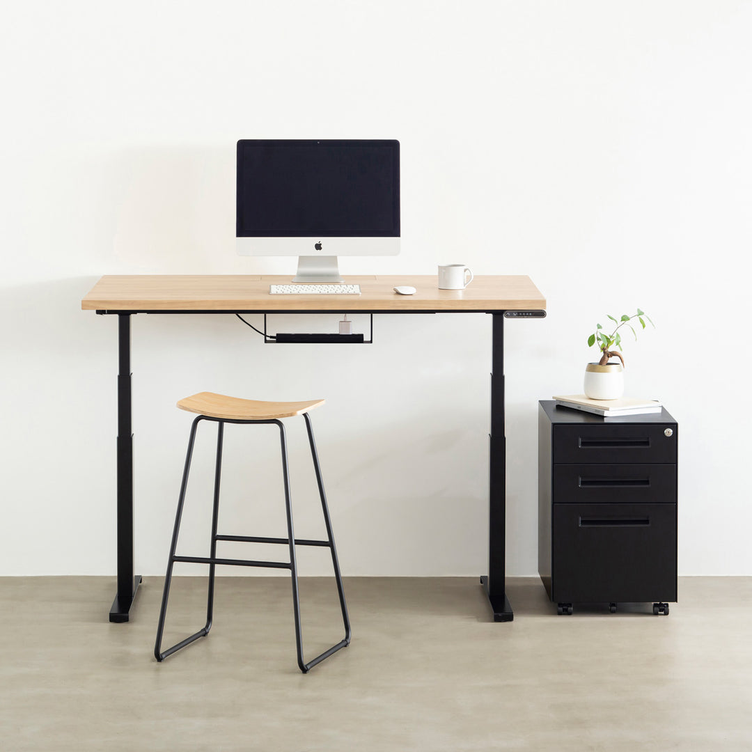 THE TABLE / ラバーウッド アッシュグレー × スマート電動昇降脚 配線