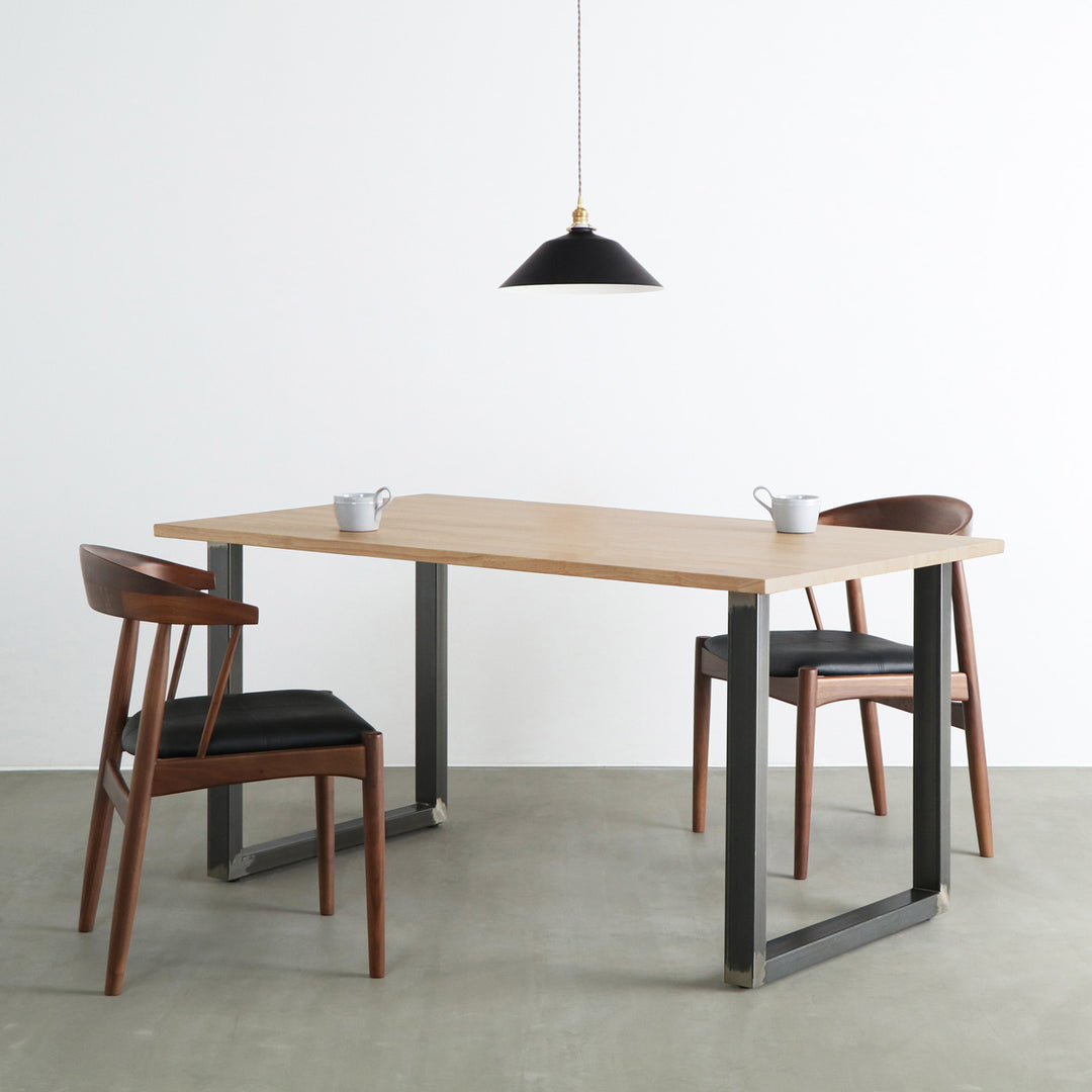 THE TABLE / ラバーウッド アッシュグレー × Black Steel