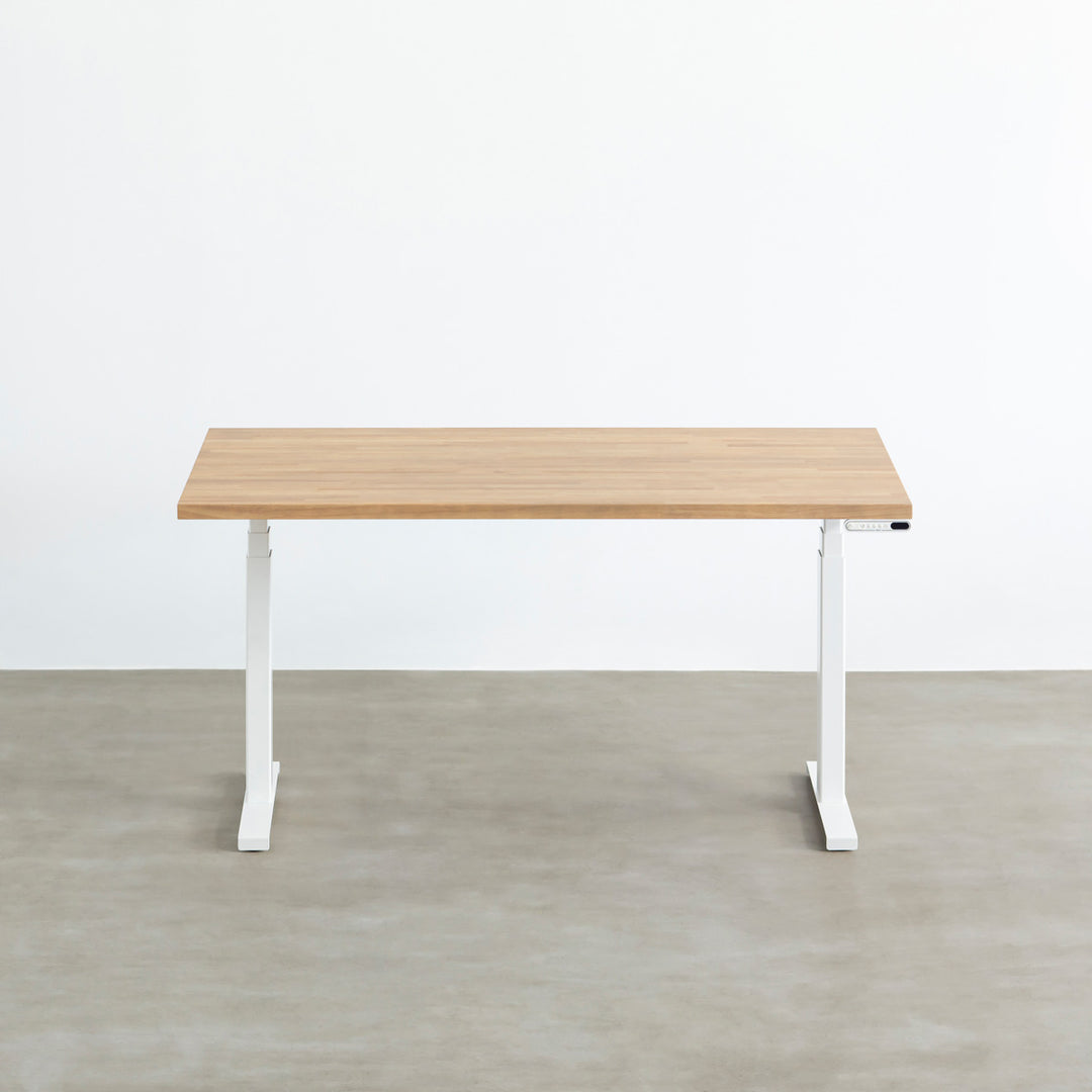 THE TABLE / ラバーウッド アッシュグレー × スマート電動昇降脚