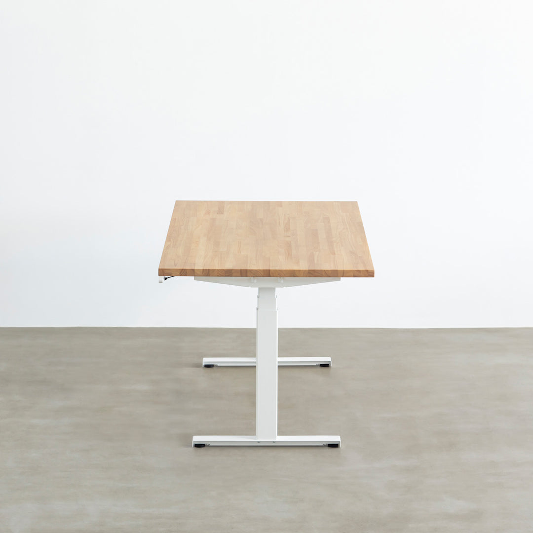 THE TABLE / ラバーウッド アッシュグレー × スマート電動昇降脚