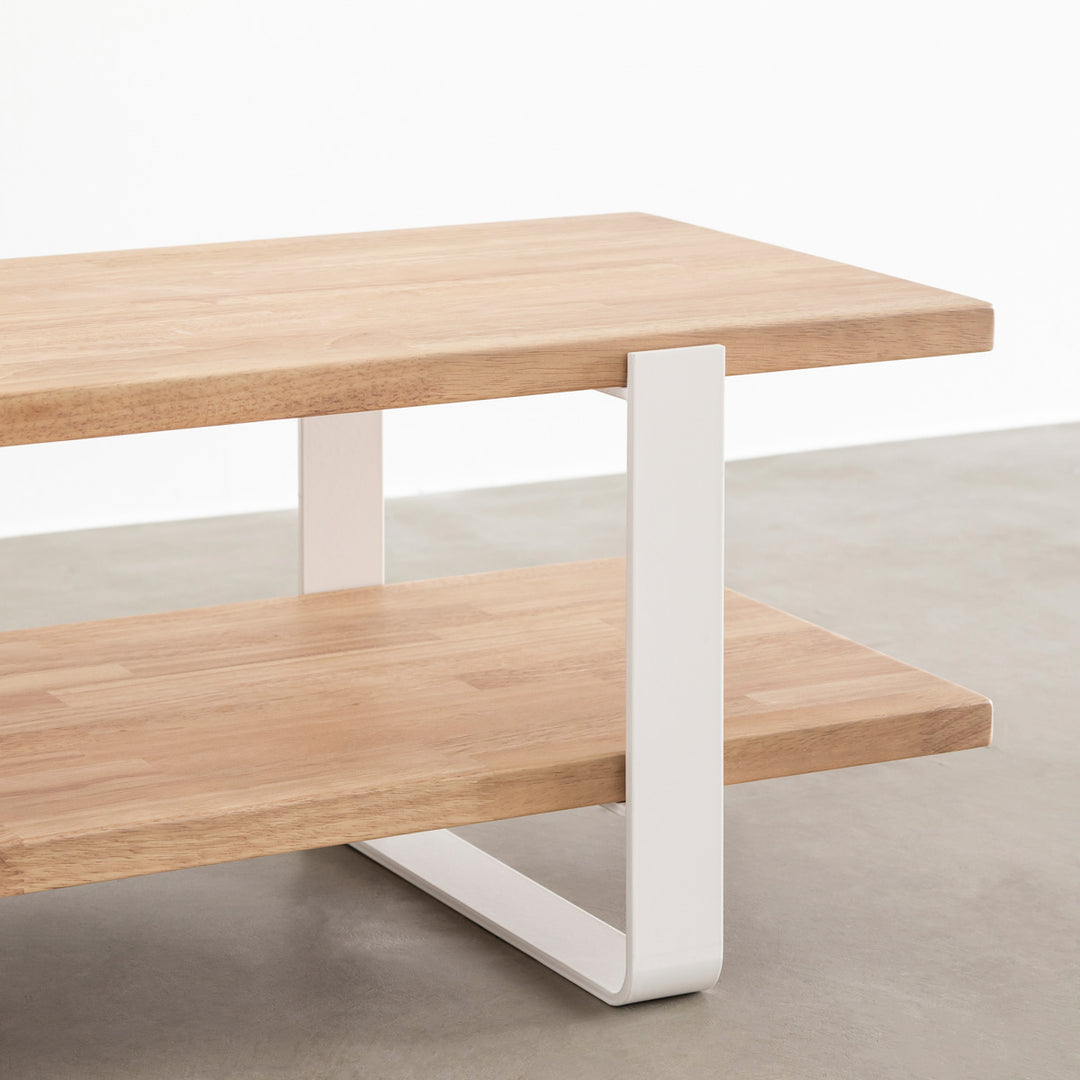 THE TV BOARD / LOW TABLE ラバーウッド アッシュグレー × White Steel