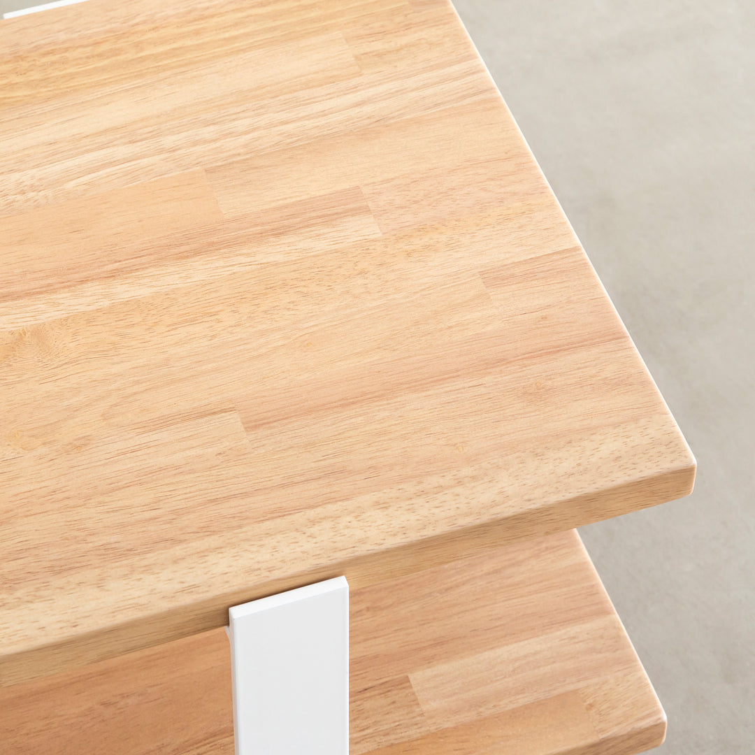 THE TV BOARD / LOW TABLE ラバーウッド アッシュグレー × White Steel