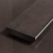 KANADEMONOのラバーウッドブラックブラウン天板にホワイトの鉄脚を合わせたBlock＆Tray配線孔付きスタンディングテーブル（ブロック）