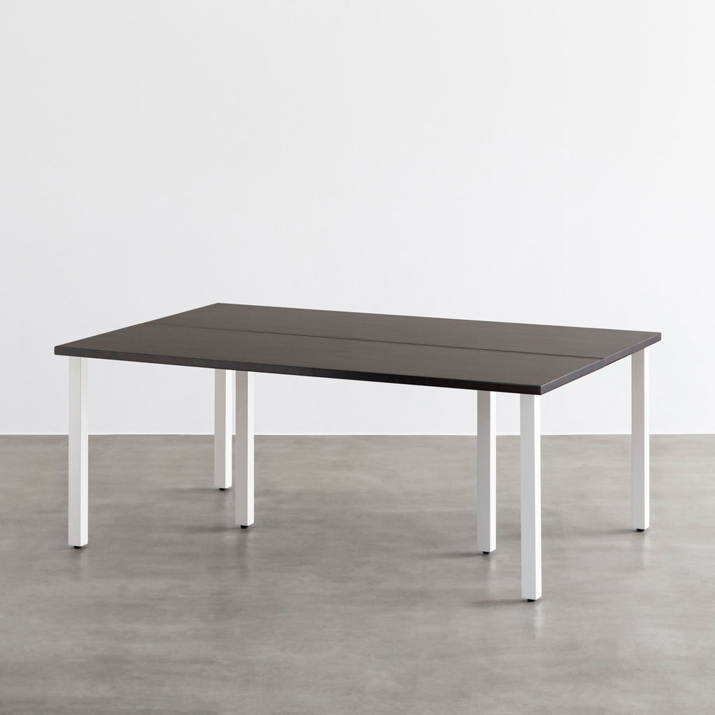 THE TABLE / ラバーウッド ブラックブラウン × White Steel