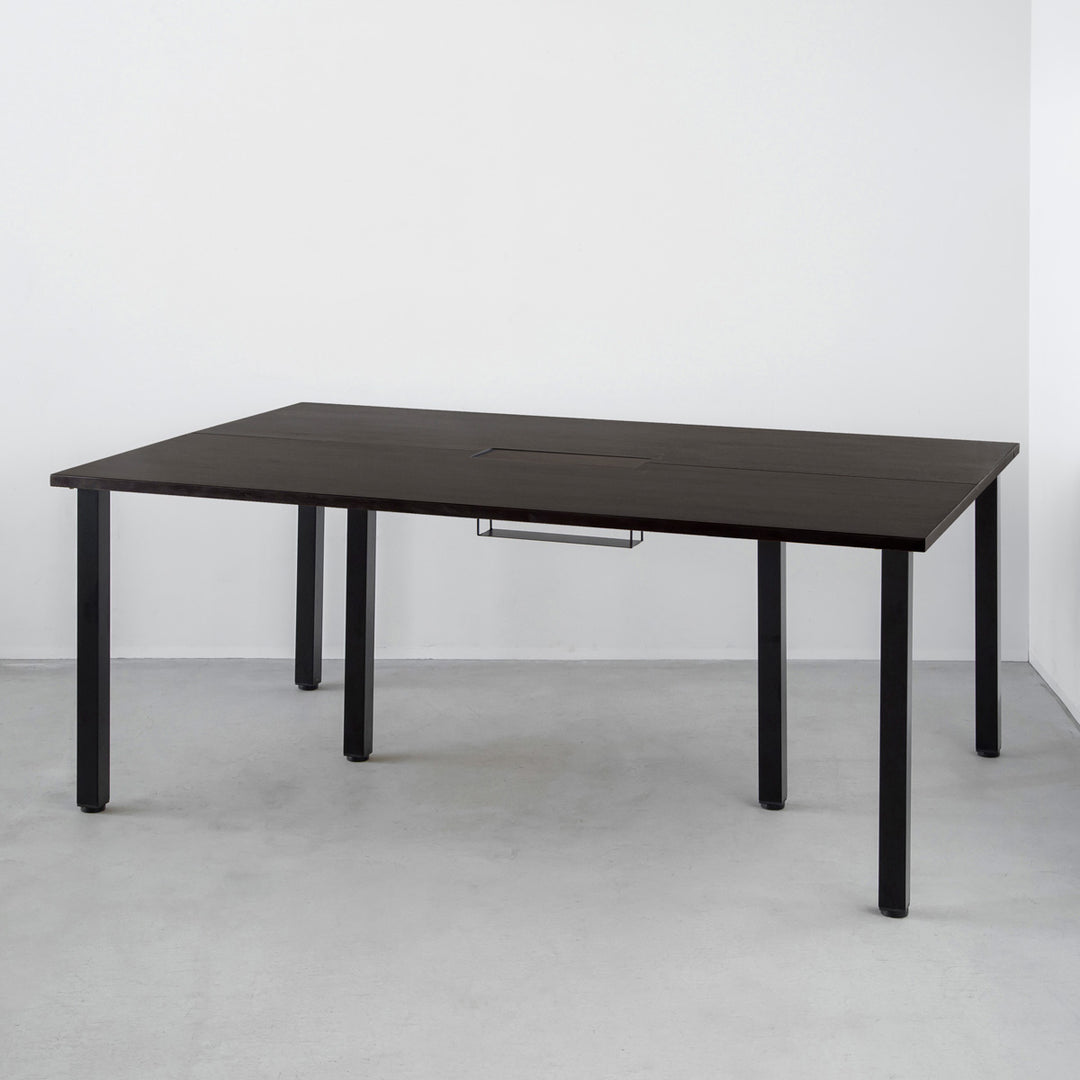 THE TABLE / ラバーウッド ブラックブラウン × Black Steel × W150 - 200cm D80 - 120cm 配 –  KANADEMONO